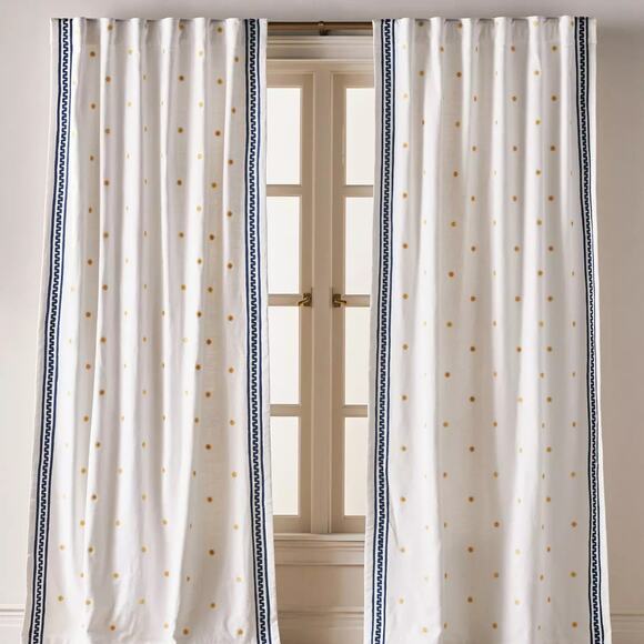 Anthropologie Icon Sun Curtain Panel – Embroidered – 2 Available NWT - Picture 1 of 4